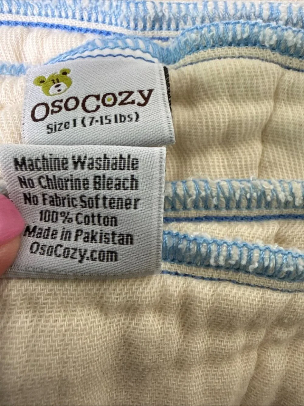 Osocozy Indian Cotton Prefold Cloth Diapers Unbleached Natural Size 1 (6)